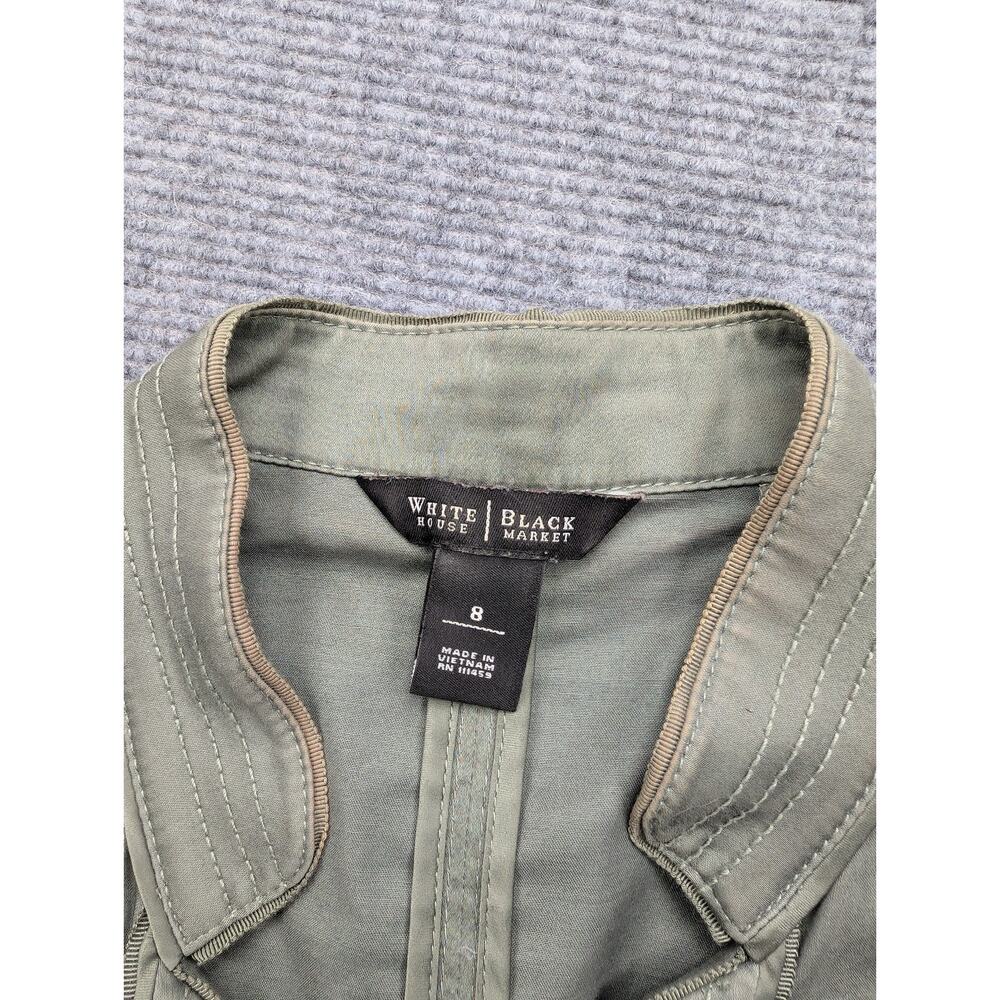 WHBM Military Style Jacket Womens 8 Army Green 90s Camp Vintage Y2K - Picture 8 of 9